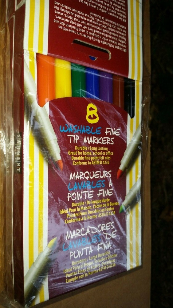 Sargent Art Washable Felt Super Tip Markers Fine Tip – 2 boxes x8 = 16Count