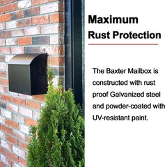 NACH Large Mailbox for House, 12.4”x7.1”x11.8 Black Mailboxes for Ou