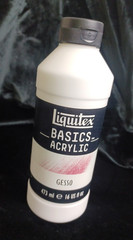 Basics Gesso Surface Prep Medium, 473ml (16-oz) White Acrylic Primer Bottle