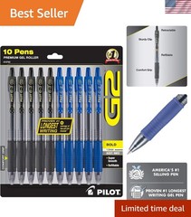 G2 Gel Pens Set: 10 Refillable Retractable Pens for Everyday Writing Excellence