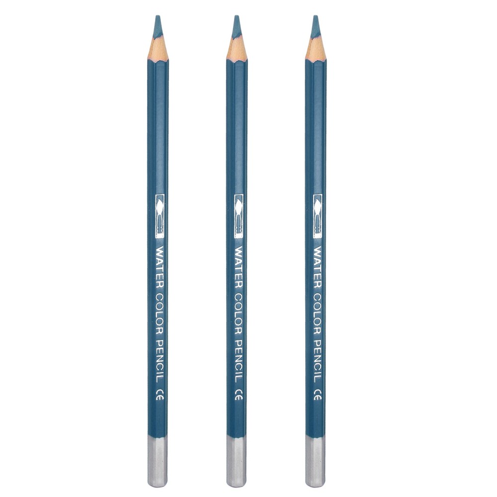 3Pcs Watercolor Pencils for Coloring Drawing Painting,Medium Blue