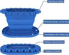 Paint Brush Cleaner Rinse Cup (All-in-One), Foldable Brushes Holder & Brush Clea
