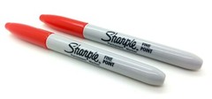 *THE ORIGINAL SHARPIE RED* Permanent Marker, Fine Point, Pack of 2 Model# 30002