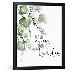 Framed Botanical Wall Art Sage Green Plant Canvas Prints Pictures – 16″ x 20″…
