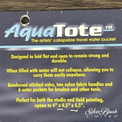 Aqua Tote Portable Artists Water Bucket Travel Collapsible Brush Holder Painting