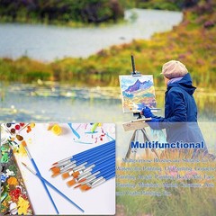 Versatile 60-Piece Paint Brush Set: Round & Flat Brushes for All Art Styles