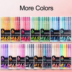 6 PCS Acrylic Gel Pens 1.0mm Fine Point Marker Quick Dry Drawing Art Sketch