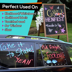 Liquid Chalk Markers, 8 Colors Chalk Pens for Blackboard, Chalkboard Signs, Glas