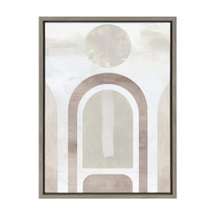 “Sylvie Sahara Gray” by Alexander Ginzburg 1-Piece Framed Canvas Abstract Art Pr