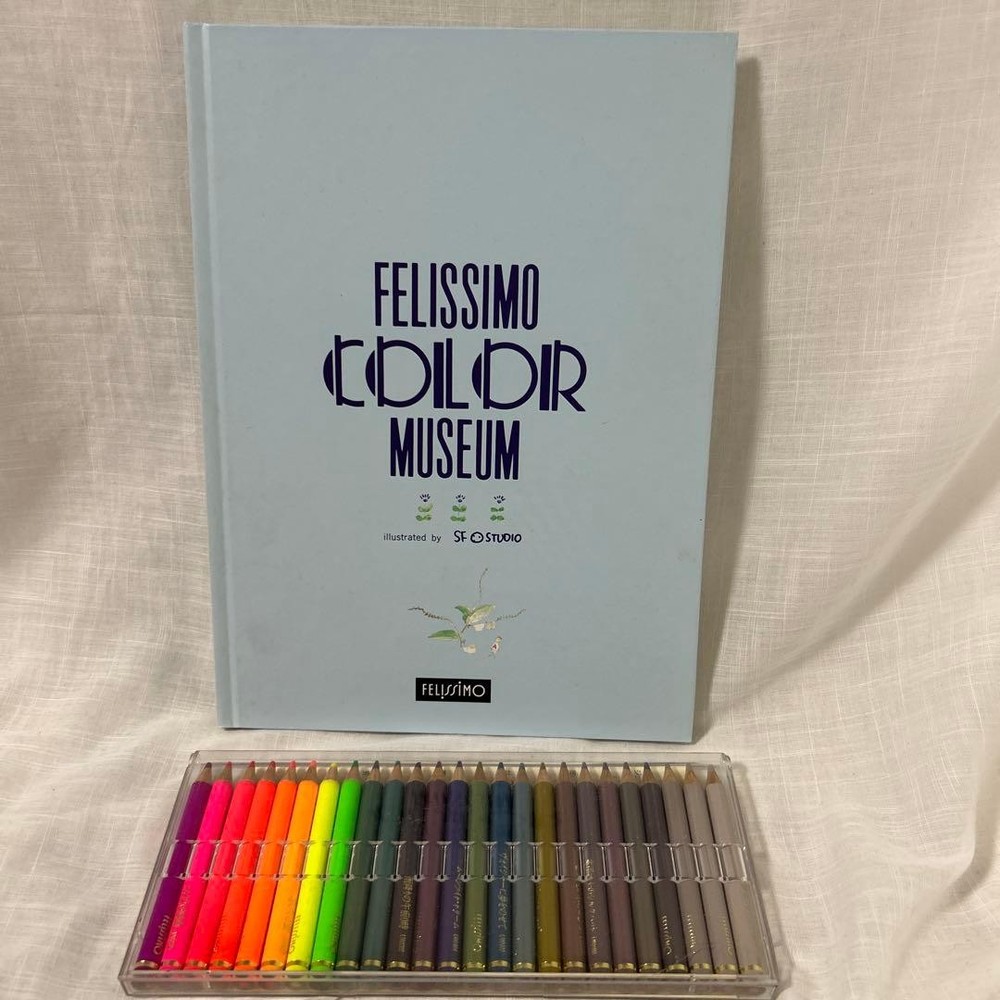 FELISSIMO Colored Pencil Set Color Museum 25 Pieces Fluorescent Metallic Used