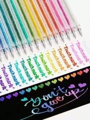 8 Colors Glitter Gel Pens Set – Glow in Dark Metallic & Highlighter Pens-UK