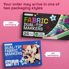 24 Dual-Tip Fabric Markers – Fabric Decorating Kit – Permanent for Clothes – …