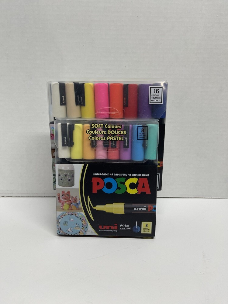 POSCA MARKER LOT 5M-3M-24 MARKERS 2 PACKS W/FREE GIFT + FREE SHIPPING!
