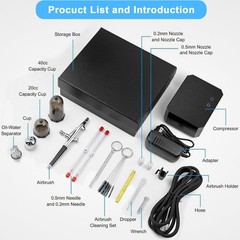 Cosvii Airbrush Kit Air Compressor 40-48Psi High Pressure Air Brush Set