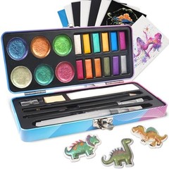 Watercolor Paint Set, 18 Colors Glitter Watercolor Paint Kit (12 18 colors