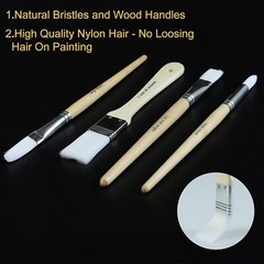 Paint Brushes Set of 24 Pieces Wooden Handles with Large, Multicolor