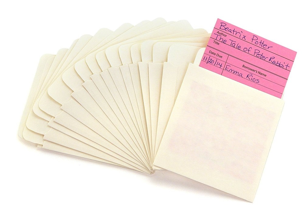Hygloss Products Manila Library Pockets – Self Adhesive Pocket Envelopes