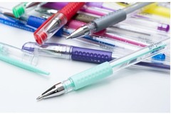 Gel Pen, Black – Ballpoint – Non-Smear + Quick Dry – Writing, Drawing, Coloring