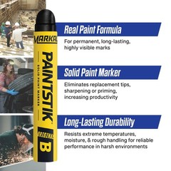 Black 80223 B Paintstik Solid Paint Ambient Surface Marker 12 PCS