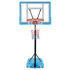 PVC Transparent Board Basket Frame Adjustable 115-135cm Basketball Hoop Blue