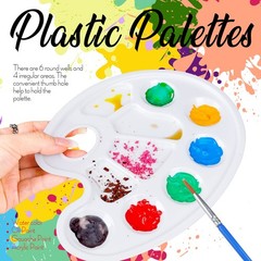 FANDAMEI Oval Paint Tray Palettes, 8 PCS Plastic White 9 x 6.7 Inch,