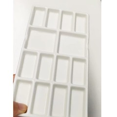 Gemerglity 14 Wells Ceramic Artist Paint Palette – 8 Inch Porcelain Watercolo…