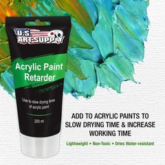 U.S. Art Supply Acrylic Retarder Acrylic Medium, 200ml Tube