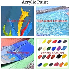 Paint by Number Mountains waterfall DIY Painting On Horizontal, multicolor