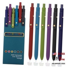 Colorful Gel Pens, 0.5mm Fine Point Retractable,Multi 6Pcs-Vintage Colors