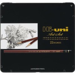 Hi-uni Pencil Art Set 22 degrees 10H~10B MITSUBISHI HUAS