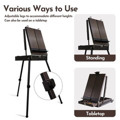 70 French Style Easel With Aluminum Legs Folding Sketch Painting Easel With Dra