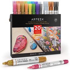 Arteza Acrylic Markers | Metallic – Set of 20