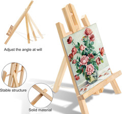 240 PCS Professional Painting Set with 20 PCS Wood Easels,20 Packs of 200 Brushe