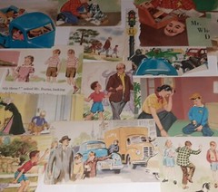Scrap Craft Junk Journal Lot 50s Early Reader Graphics Kids LITTLE BOYS Cuts