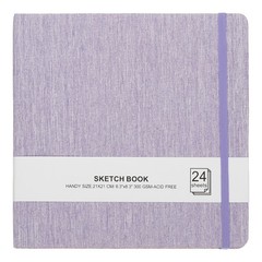 8.3×8.3″ Watercolor Sketchbook, 24 Sheet 300GSM/203lb, Light Purple
