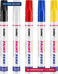 5 Colors Oil-Based Paint Markers, Waterproof Quick Dry Permanent Paint Pen for R