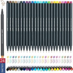 24 Colored Journaling, Fine Line Point Drawing Marker Pens for Writing Journa…