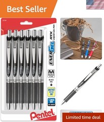 Smooth Writing EnerGel RTX 0.7mm Retractable Gel Pens – Pack of 6, Black