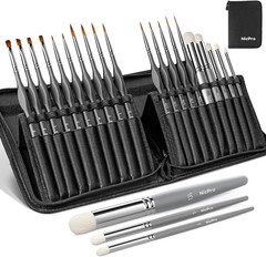 Nicpro Miniature Paint Brushes Dry Brush – 20PCS Model Paint Brush Set with Nylo