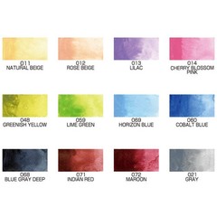 Kuretake GANSAI TAMBI 12 Colors Set II, Watercolor Paint Set,Professional- for a