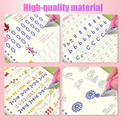 16Pcs Magic Practice Copybook Set Reusable English Number Calligraphy Book Kids