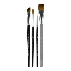 4-Piece Synthetic Kolinsky Watercolor Brush Set – Aqua Elite Series, Fine Art To