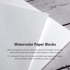 Watercolor Block, 140-Lb Artist Quality Watercolor Paper Pad Acid-Free Cold Pres