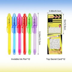 Invisible Ink Pens for Kids, 10-Pack UV Blacklight Pens with Activity Cards &…