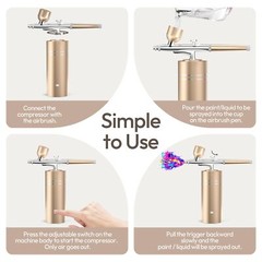 Portable 30PSI Airbrush Kit with Compressor Handheld for Nail Art Cakes