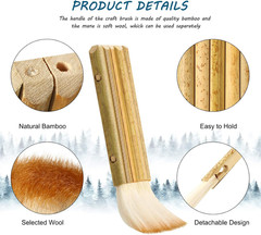 2 Pcs Hake Brush for Watercolor Bamboo Blender Ceramics Glaze Paint Brush Artist