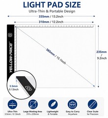 A4 LED Light Box Tracer 3-Level Dimmable USB-C Thin Drawing Pad Board Painting