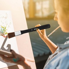 5 Pcs Flat Paint Brushes Set, Nylon Art for 0.98 to 1.7 inches, Black
