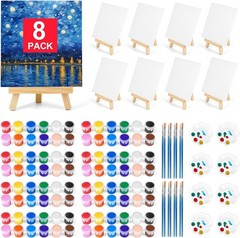 Versatile 56-Piece Painting Set with Cotton Canvas Boards and 16 Acrylic Paints