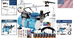 Professional Airbrush System with 6 Color Paint Set